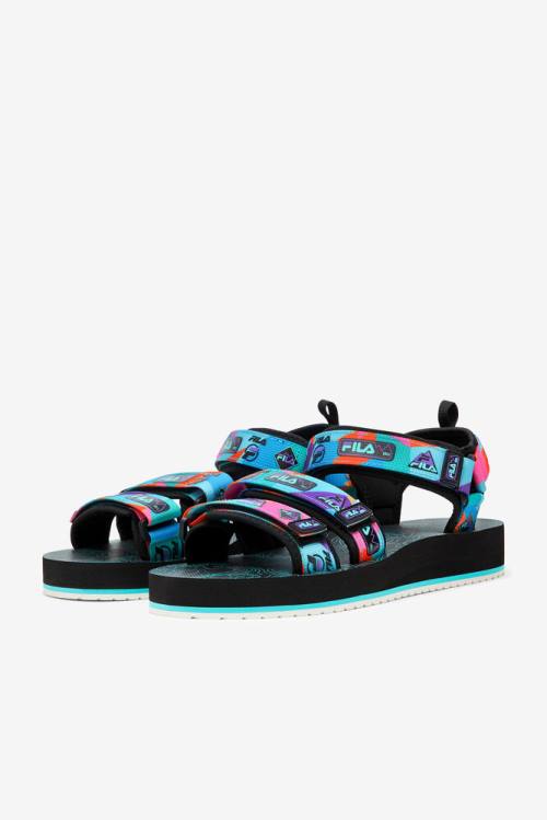 Sandalias Fila Drifter Dns 90s Hombre Negras Moradas Rojas Naranjas | Fila920LC