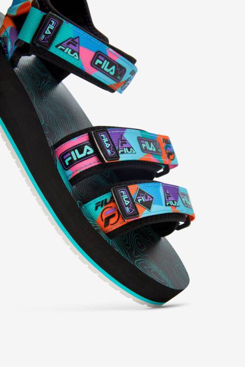 Sandalias Fila Drifter Dns 90s Hombre Negras Moradas Rojas Naranjas | Fila920LC