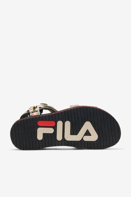 Sandalias Fila Drifter Ts Hombre Creme Negras Rojas | Fila871ZJ