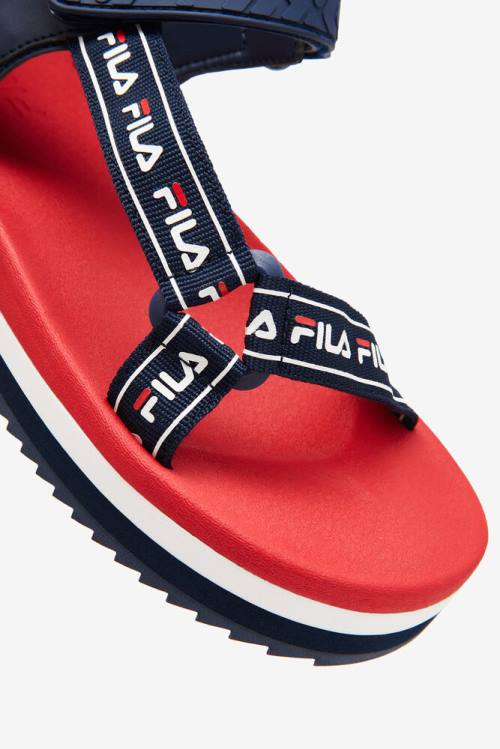 Sandalias Fila Spettro Mujer Azul Marino Rojas Blancas | Fila716RS