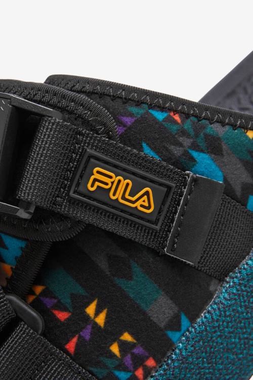 Sandalias de Diapositivas Fila Atlas Hombre Negras | Fila730DI