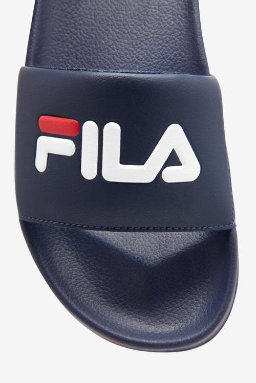 Sandalias de Diapositivas Fila Drifter Hombre Azul Marino Rojas Blancas | Fila298OV