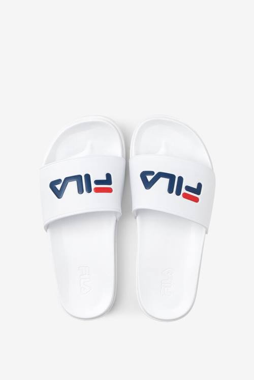 Sandalias de Diapositivas Fila Drifter Luxe Mujer Blancas Azul Marino Rojas | Fila249VS