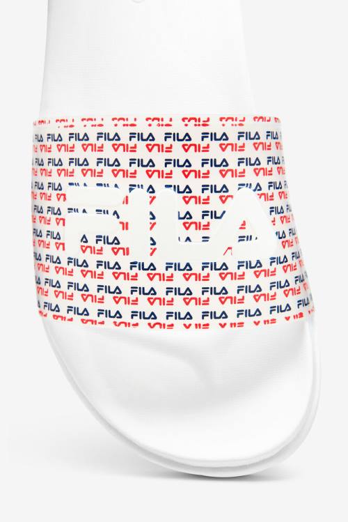 Sandalias de Diapositivas Fila Drifter Luxe Repeat Mujer Blancas Azul Marino Rojas | Fila318PA