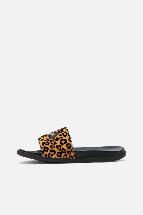 Sandalias de Diapositivas Fila Drifter Luxe Wild Mujer Negras Leopardo | Fila479IE