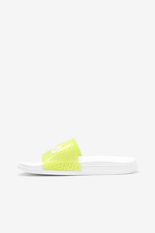 Sandalias de Diapositivas Fila Drifter Luxe Repeat Mujer Blancas Amarillo | Fila681SF