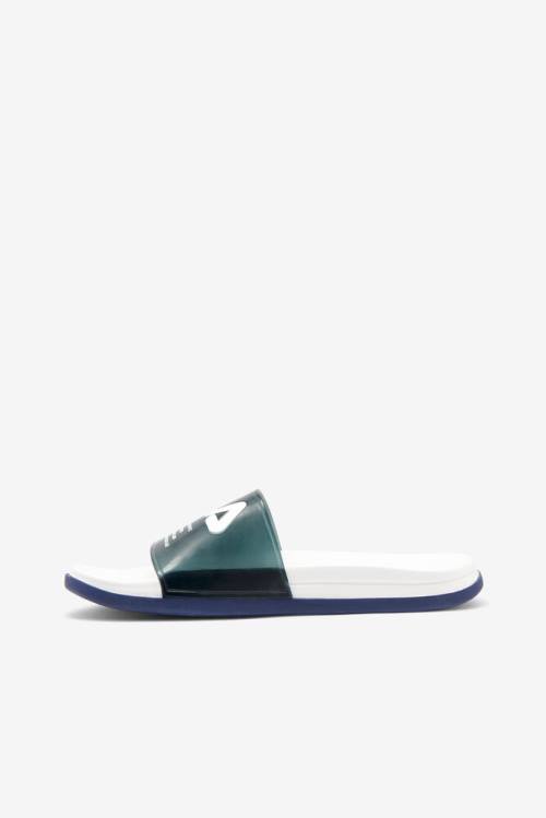 Sandalias de Diapositivas Fila Drifter Luxe Clear Mujer Azul Marino Blancas Azul Marino | Fila690MV