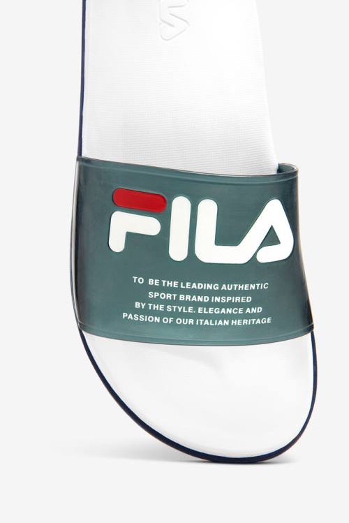 Sandalias de Diapositivas Fila Drifter Luxe Clear Mujer Azul Marino Blancas Azul Marino | Fila690MV