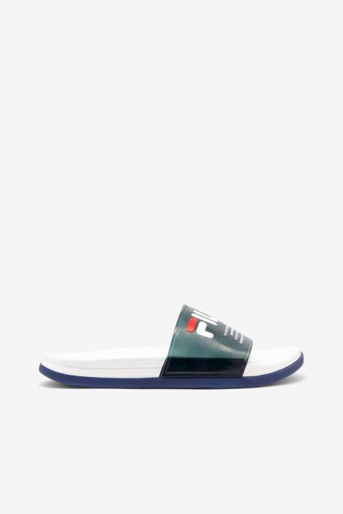 Sandalias de Diapositivas Fila Drifter Luxe Clear Mujer Azul Marino Blancas Azul Marino | Fila690MV