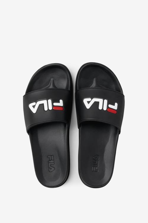 Sandalias de Diapositivas Fila Drifter Luxe Hombre Negras Rojas Blancas | Fila742TR