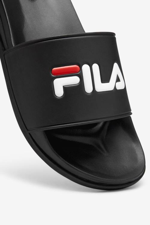 Sandalias de Diapositivas Fila Drifter Luxe Hombre Negras Rojas Blancas | Fila742TR