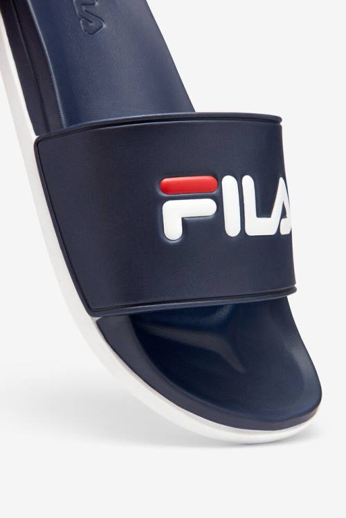 Sandalias de Diapositivas Fila Drifter Luxe Hombre Azul Marino Blancas | Fila745QD