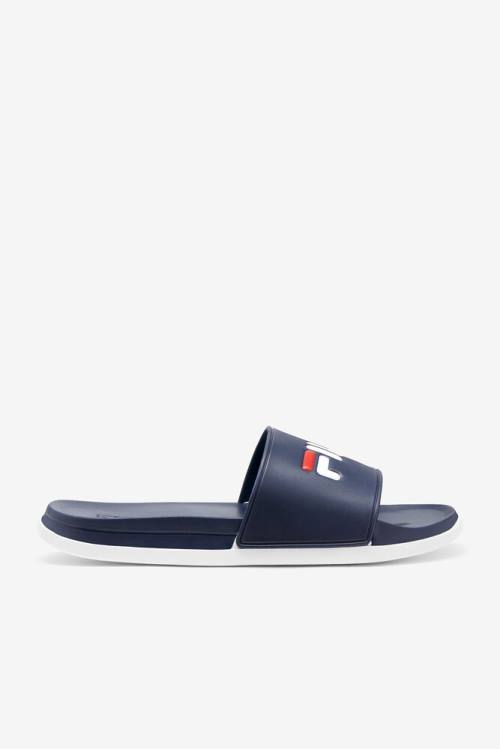 Sandalias de Diapositivas Fila Drifter Luxe Hombre Azul Marino Blancas | Fila745QD