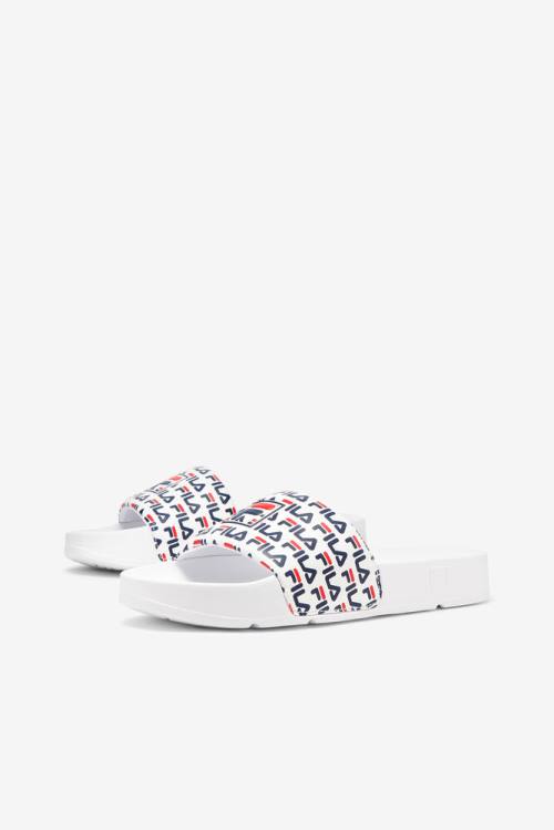 Sandalias de Diapositivas Fila Drifter Mood 2 Mujer Blancas Azul Marino Rojas | Fila208UB