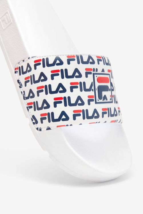 Sandalias de Diapositivas Fila Drifter Mood 2 Mujer Blancas Azul Marino Rojas | Fila208UB