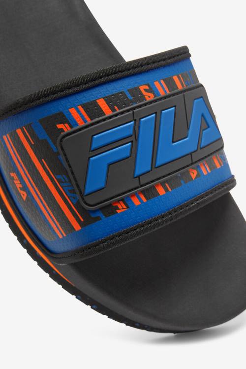 Sandalias de Diapositivas Fila Lunar Hombre Negras Azules Rojas Naranjas | Fila268NO