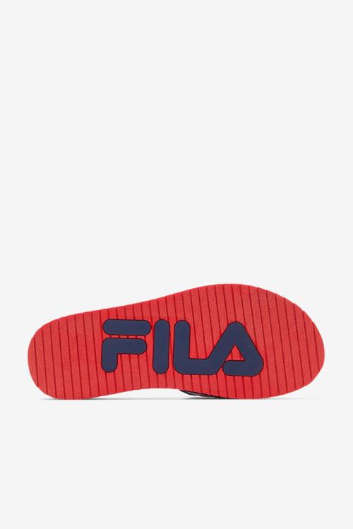 Sandalias de Diapositivas Fila Lunar Hombre Azules Rojas Blancas | Fila862DR