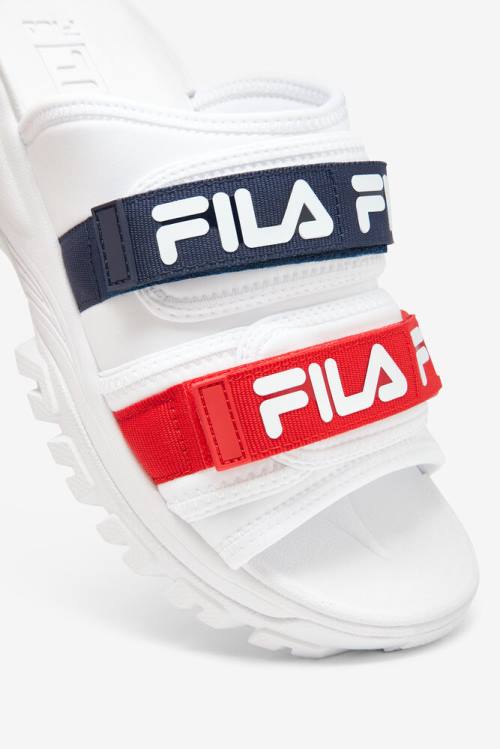 Sandalias de Diapositivas Fila Outdoor Hombre Blancas Azul Marino Rojas | Fila234NJ