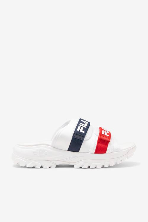 Sandalias de Diapositivas Fila Outdoor Hombre Blancas Azul Marino Rojas | Fila234NJ