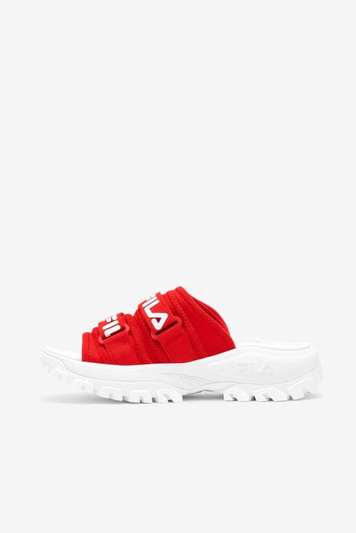 Sandalias de Diapositivas Fila Outdoor Mujer Rojas Blancas | Fila538KD