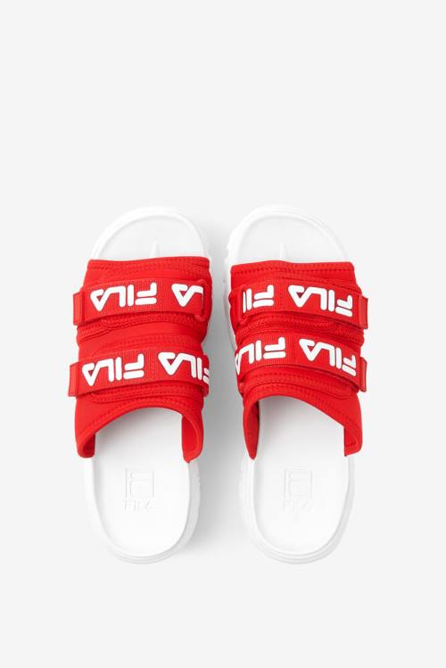 Sandalias de Diapositivas Fila Outdoor Mujer Rojas Blancas | Fila538KD