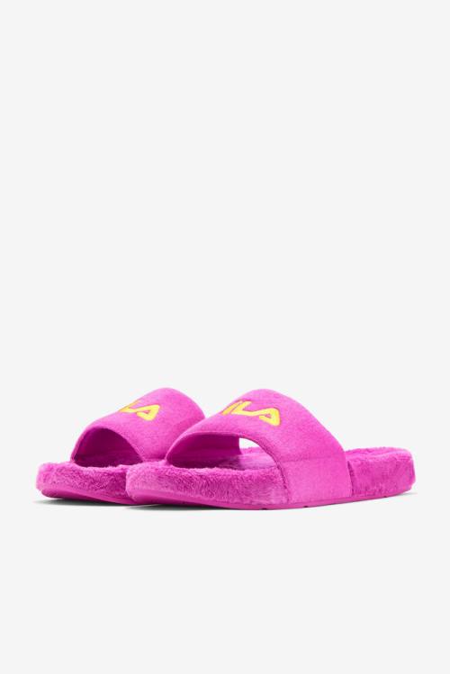 Sandalias de Diapositivas Fila Terry Drifter Mujer Fucsia Moradas Amarillo | Fila186EK