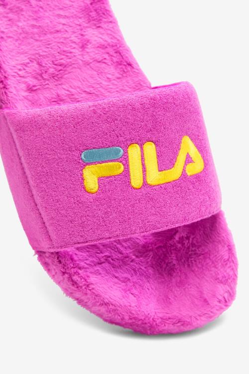 Sandalias de Diapositivas Fila Terry Drifter Mujer Fucsia Moradas Amarillo | Fila186EK