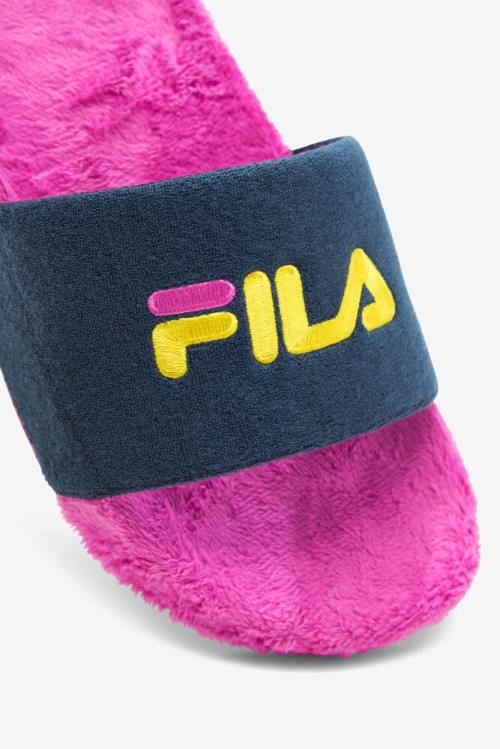 Sandalias de Diapositivas Fila Terry Drifter Mujer Fucsia Moradas Amarillo | Fila274PQ