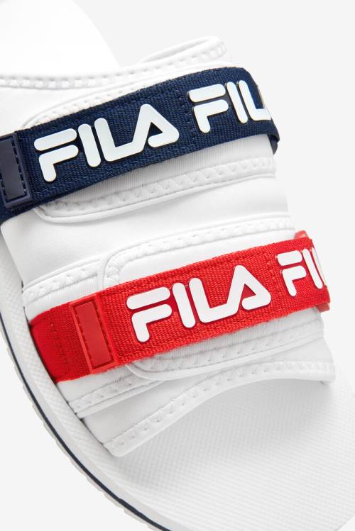 Sandalias de Diapositivas Fila Utility Hombre Blancas Azul Marino Rojas | Fila039LQ