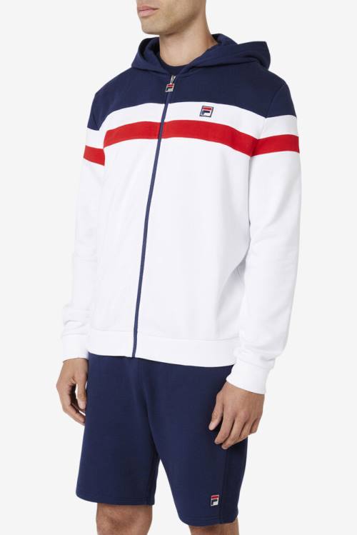 Sudadera Con Capucha Fila Arlo Hombre Blancas Azul Marino Rojas | Fila086PL