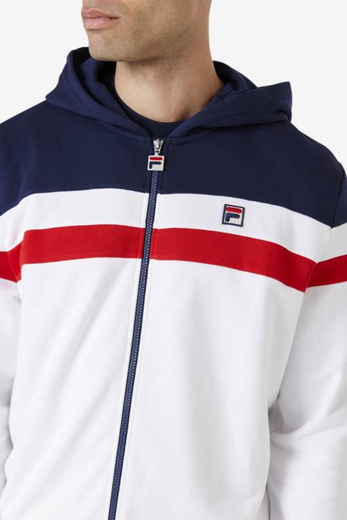 Sudadera Con Capucha Fila Arlo Hombre Blancas Azul Marino Rojas | Fila086PL