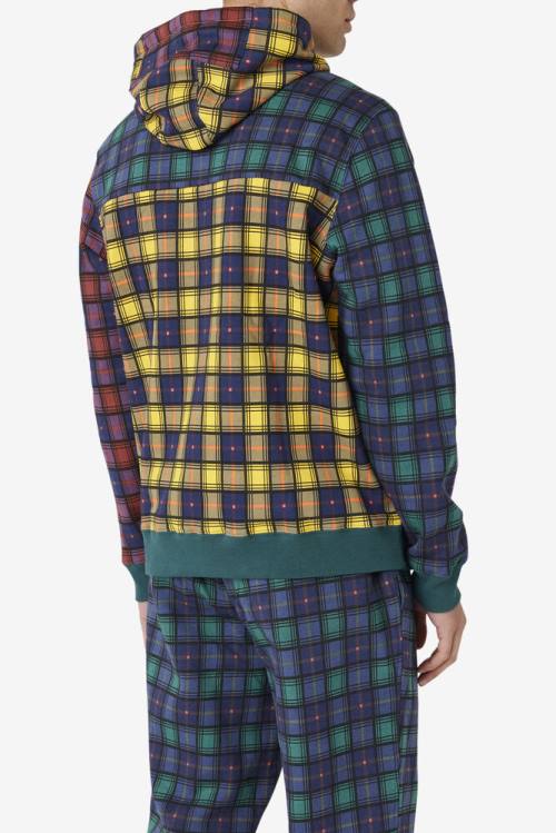 Sudadera Con Capucha Fila Dorm Plaid Hombre Azul Marino | Fila087BY