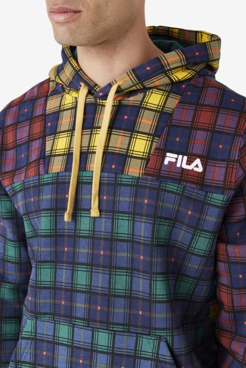 Sudadera Con Capucha Fila Dorm Plaid Hombre Azul Marino | Fila087BY