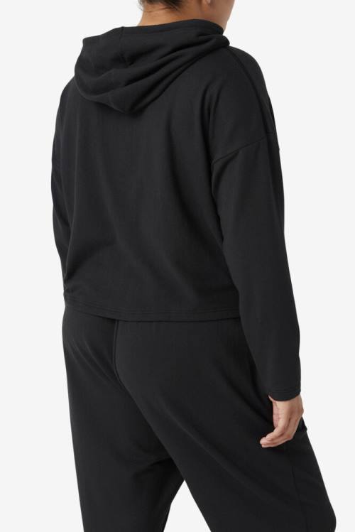 Sudadera Con Capucha Fila Fi-lux Cropped Mujer Negras | Fila089JV