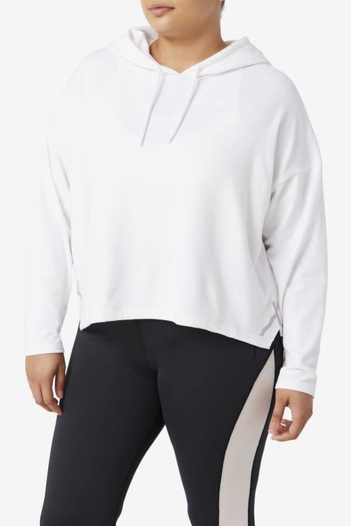 Sudadera Con Capucha Fila Fi-lux Cropped Mujer Blancas | Fila437ZW