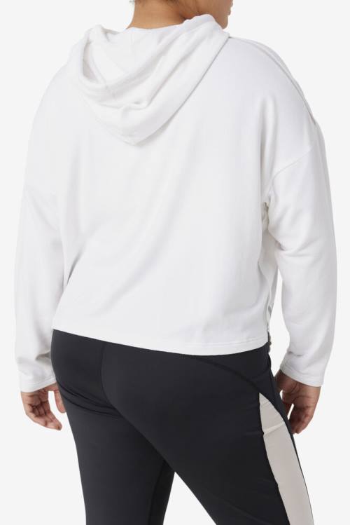 Sudadera Con Capucha Fila Fi-lux Cropped Mujer Blancas | Fila437ZW