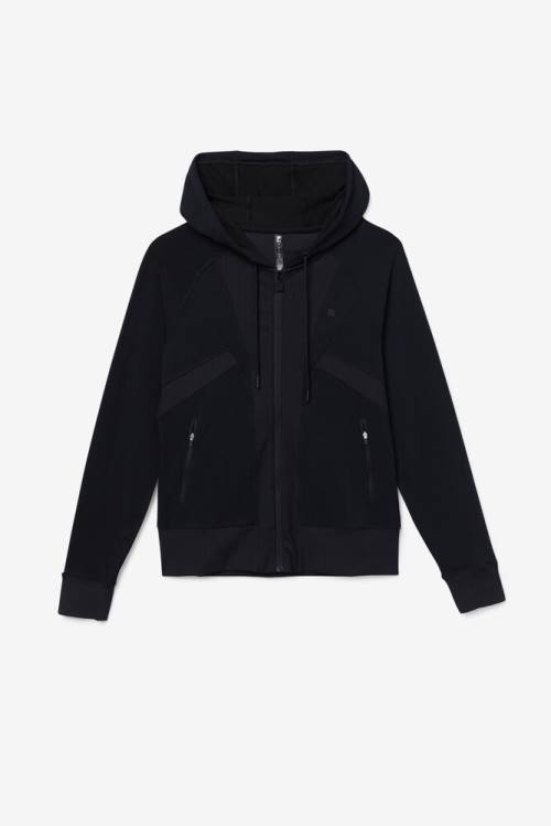 Sudadera Con Capucha Fila Fi-lux Texture Full Zip Mujer Negras | Fila124XK