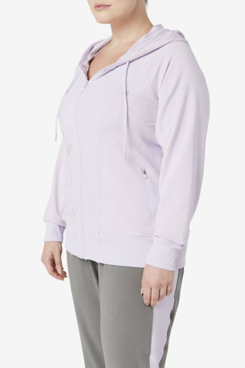 Sudadera Con Capucha Fila Fi-lux Texture Full Zip Mujer Lavanda Azules | Fila472UG