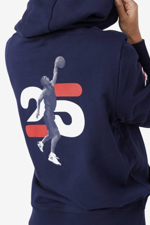 Sudadera Con Capucha Fila Grant Hill Lazarus Hombre Azul Marino | Fila592HD