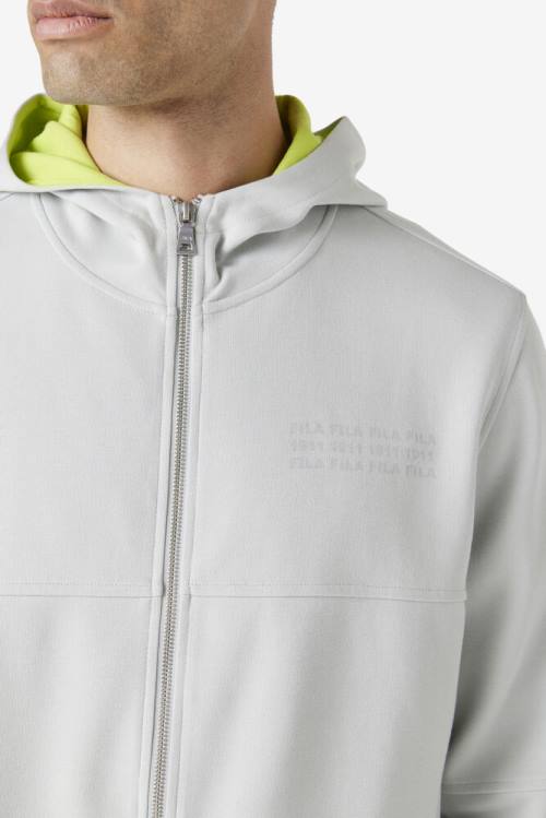 Sudadera Con Capucha Fila Kayra Full Zip Hombre Gris Verde Claro | Fila051FD