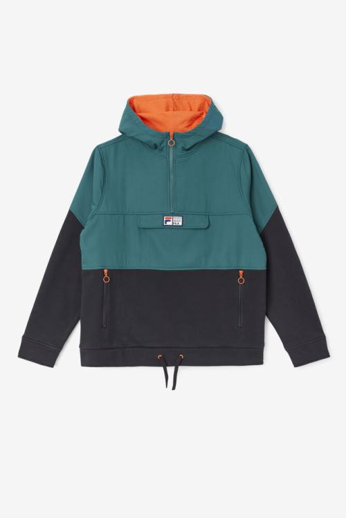 Sudadera Con Capucha Fila Volga 1/2 Zip Hombre Negras | Fila841CM