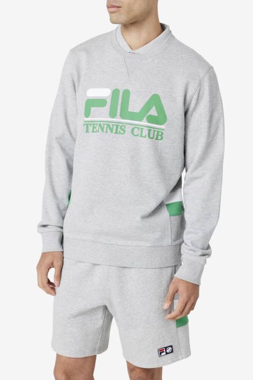 Sudaderas Fila Ameh Hombre Gris Claro Blancas | Fila512GT