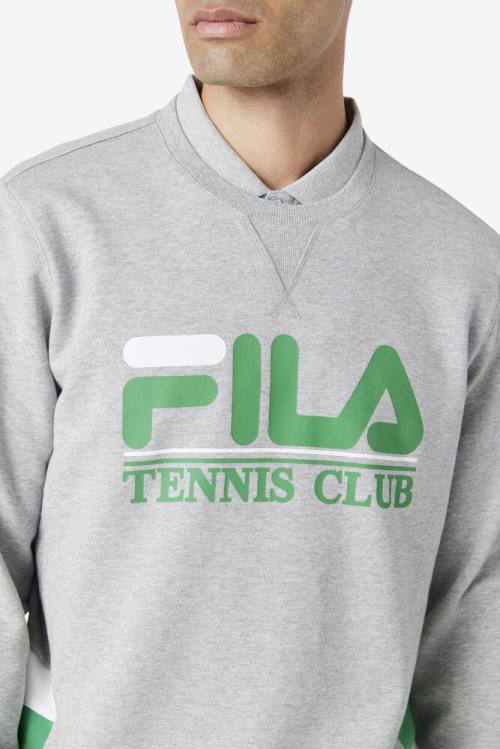 Sudaderas Fila Ameh Hombre Gris Claro Blancas | Fila512GT