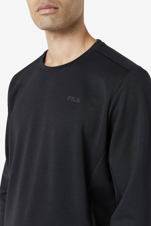 Sudaderas Fila Emry Crew Hombre Negras | Fila127CX