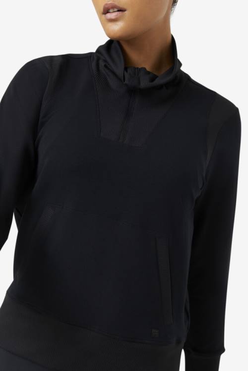 Sudaderas Fila Fi-lux Half Zip Mujer Negras | Fila495RW