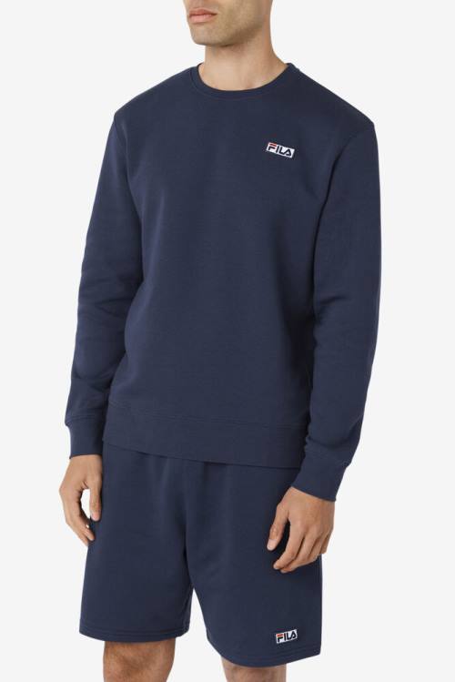 Sudaderas Fila Garran Crew Hombre Azul Marino Blancas | Fila938DP