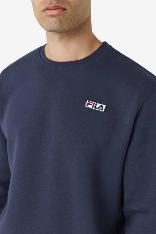 Sudaderas Fila Garran Crew Hombre Azul Marino Blancas | Fila938DP