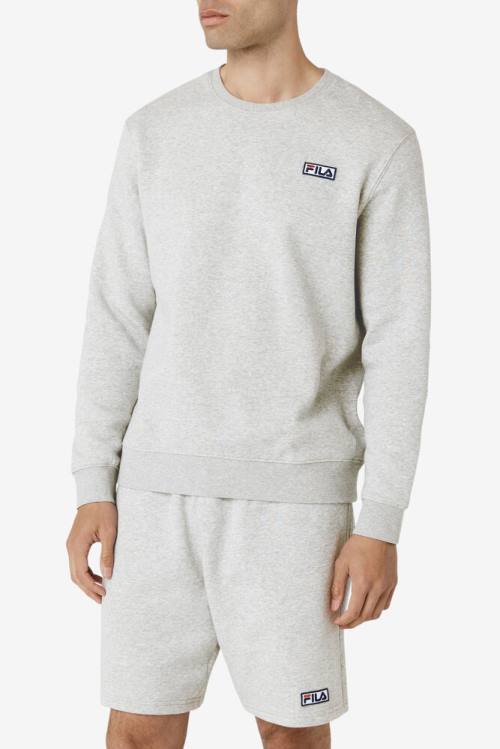 Sudaderas Fila Garran Crew Hombre Gris Blancas | Fila416VR