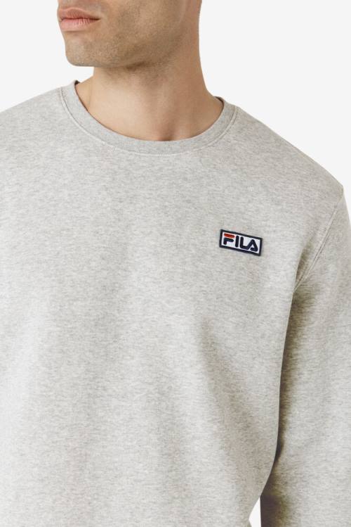 Sudaderas Fila Garran Crew Hombre Gris Blancas | Fila416VR