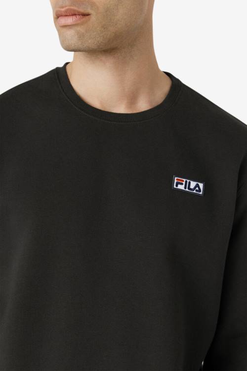 Sudaderas Fila Garran Crew Hombre Negras Blancas | Fila810BL